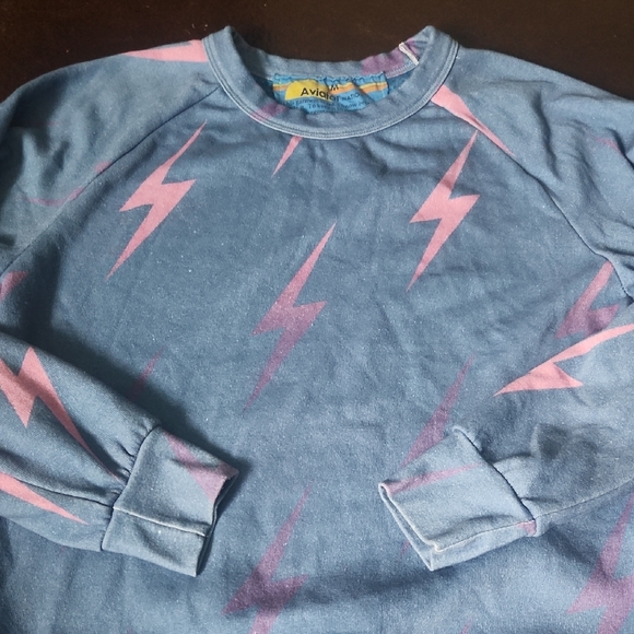 Aviator Nation Blue and Pink Lightning Sweatshirt - Picture 3 of 6